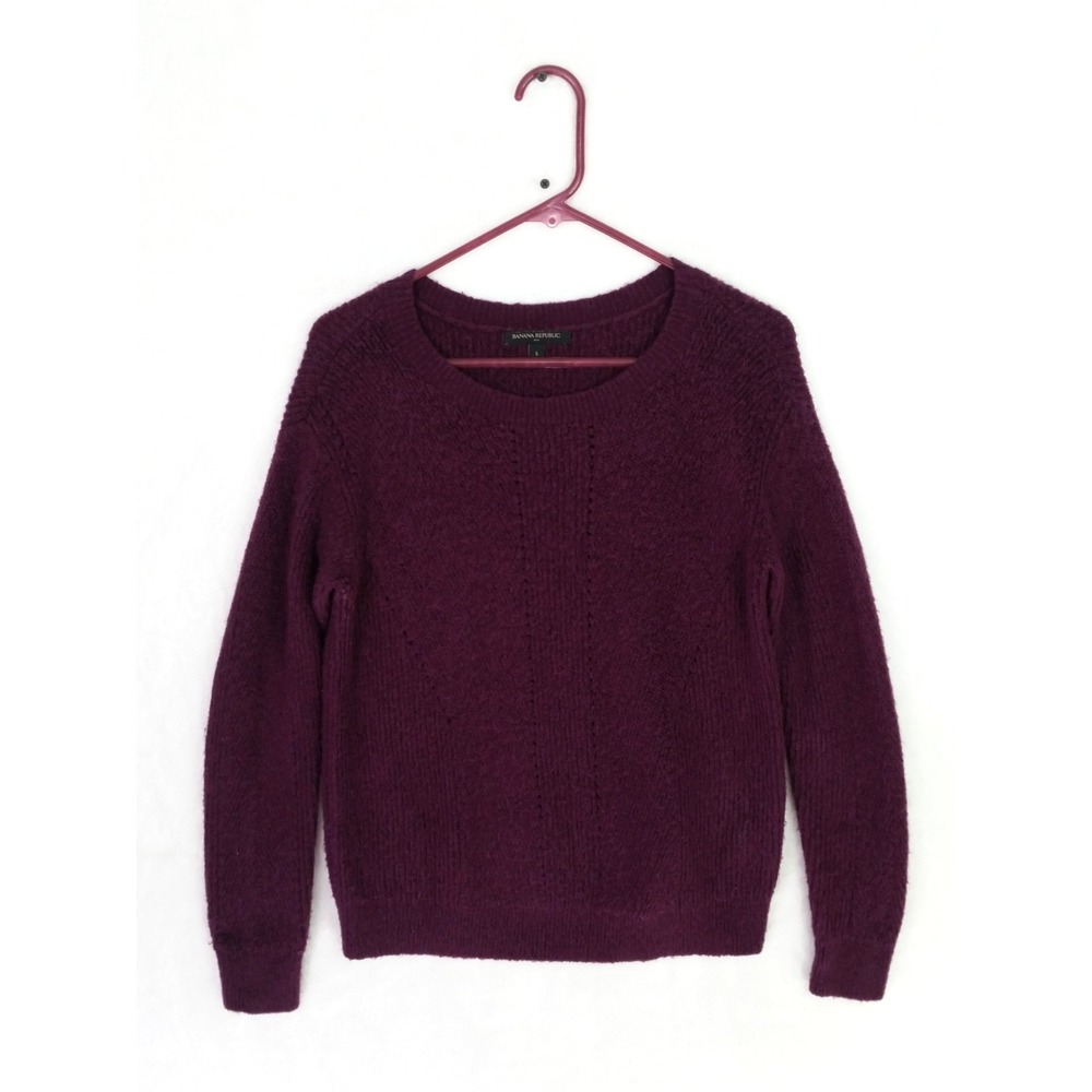 Women's Banana Republic Purple Pullover‎ Sweater Acrylic Bend Size Small S Top